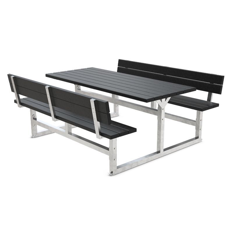 Picnic Table with Backrests for 6 person