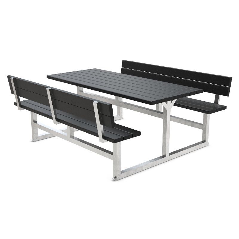 Picnic Table with Backrests for 6 person