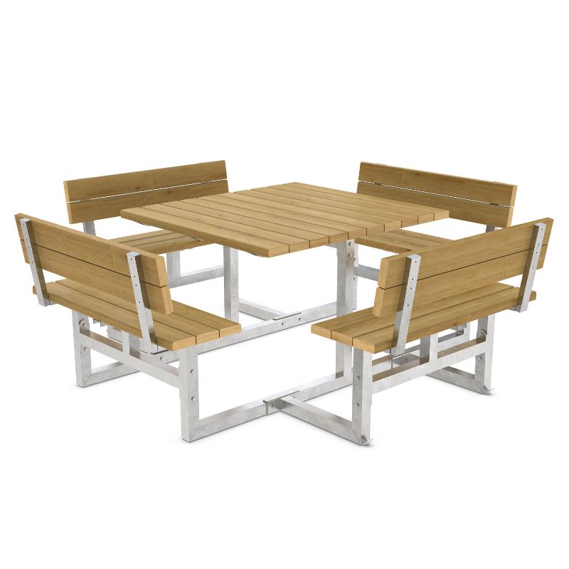 Picnic Table with Backrests for 8 person