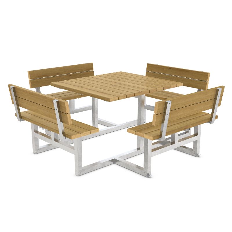 Picnic Table with Backrests for 8 person
