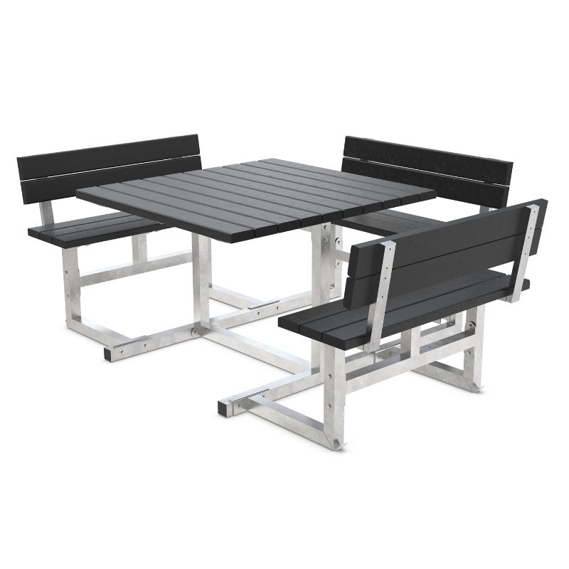 Wheelchair Accessible Picnic Table with Backrests for 7 person