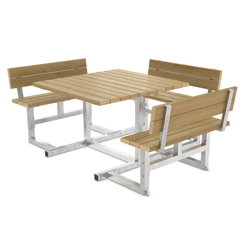 Wheelchair Accessible Picnic Table with Backrests for 7 person
