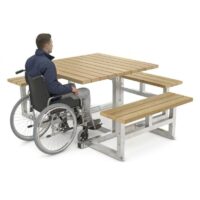Wood Picnic Tables - Wheelchair Accessible