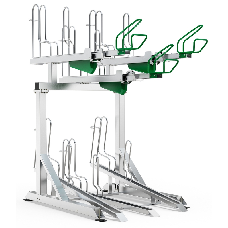 TwinTier ProRack Single-Sided - 6 Bikes (3 Top, 3 Low)