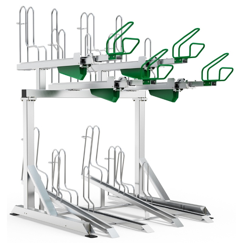 TwinTier ProRack Single-Sided - 8 Bikes (4 Top, 4 Low)