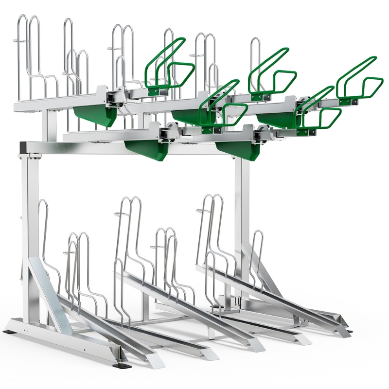 TwinTier ProRack Single-Sided - 10 Bikes (5 Top, 5 Low)