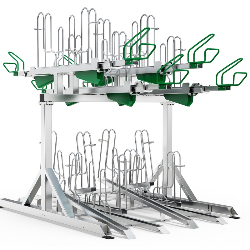TwinTier ProRack Double-Sided - 16 Bikes (8 Top, 8 Low)