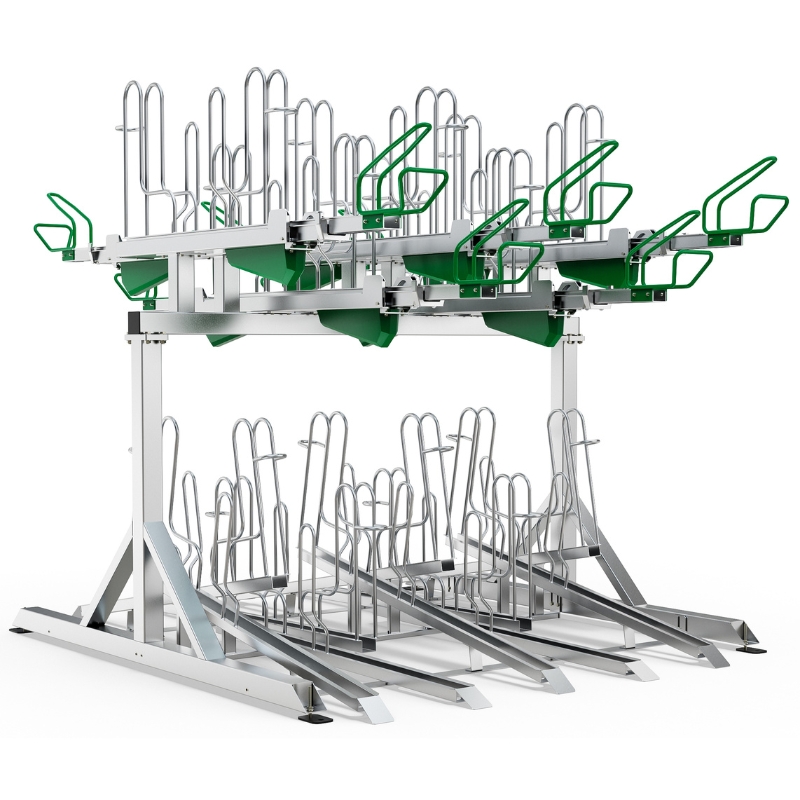 TwinTier ProRack Double-Sided - 20 Bikes (10 Top, 10 Low)